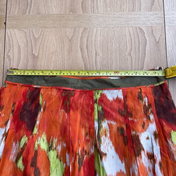 Talbots Pleated Floral Midi Skirt Women 12 Flowers Artsy Flowy Resort Silk Blend - Picture 4 of 8